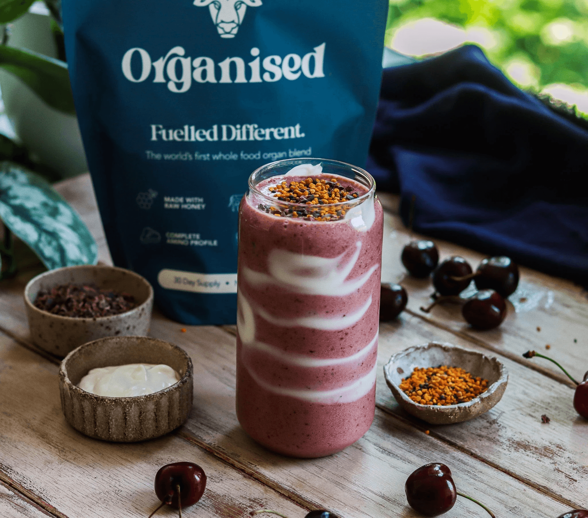 Organised blend mixed into smoothie