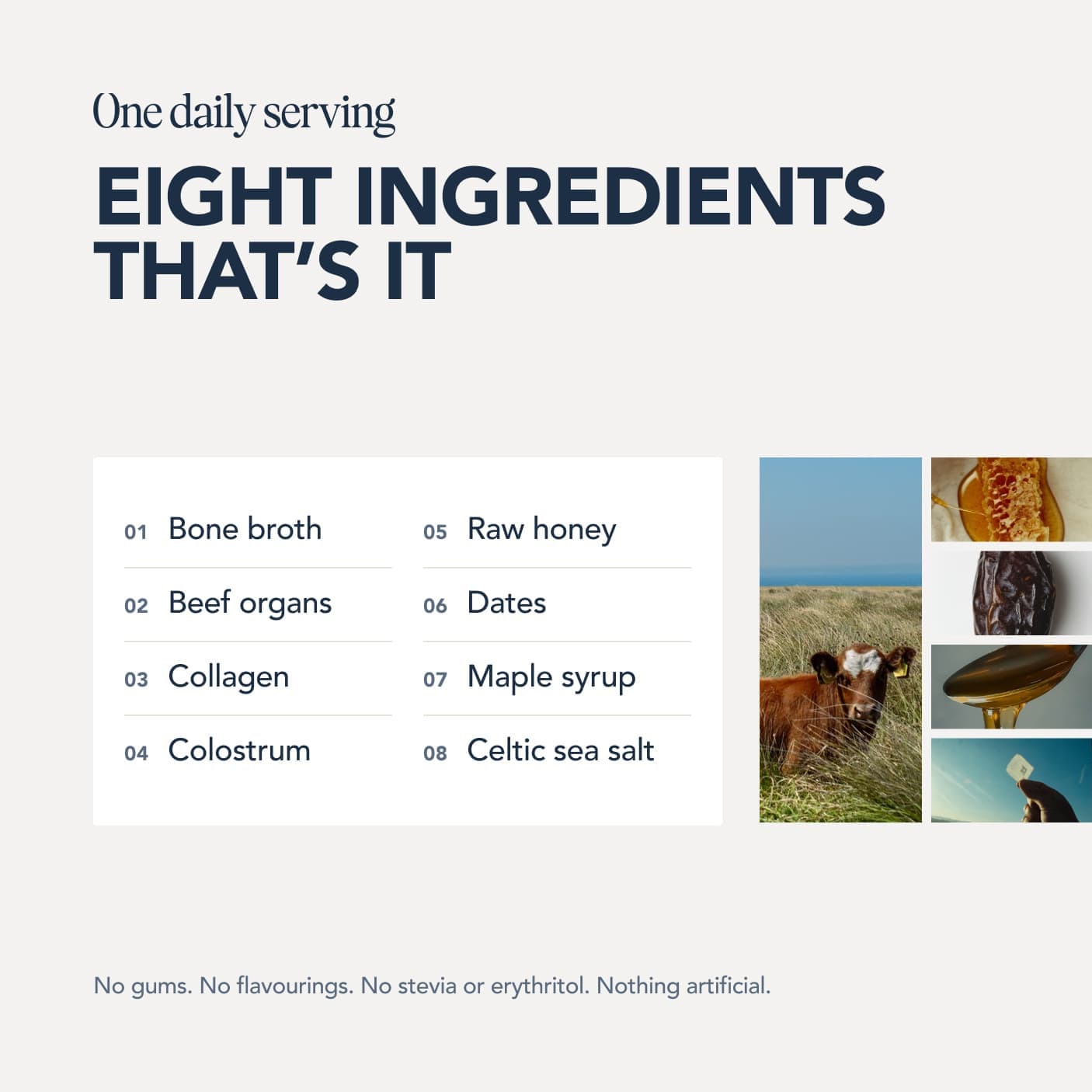 Eight ingredients, that's it: the full list