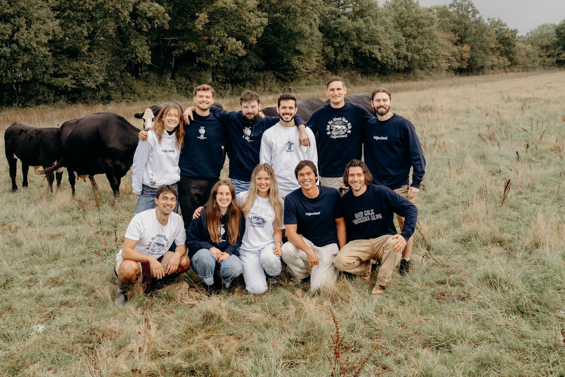 The Organised team together in the field