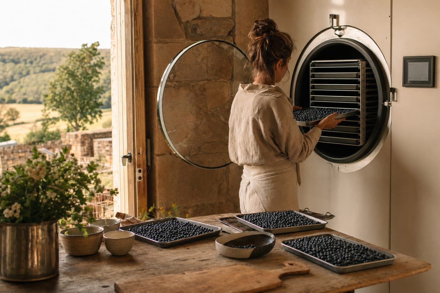 Raw red meat on a wooden board in warm light