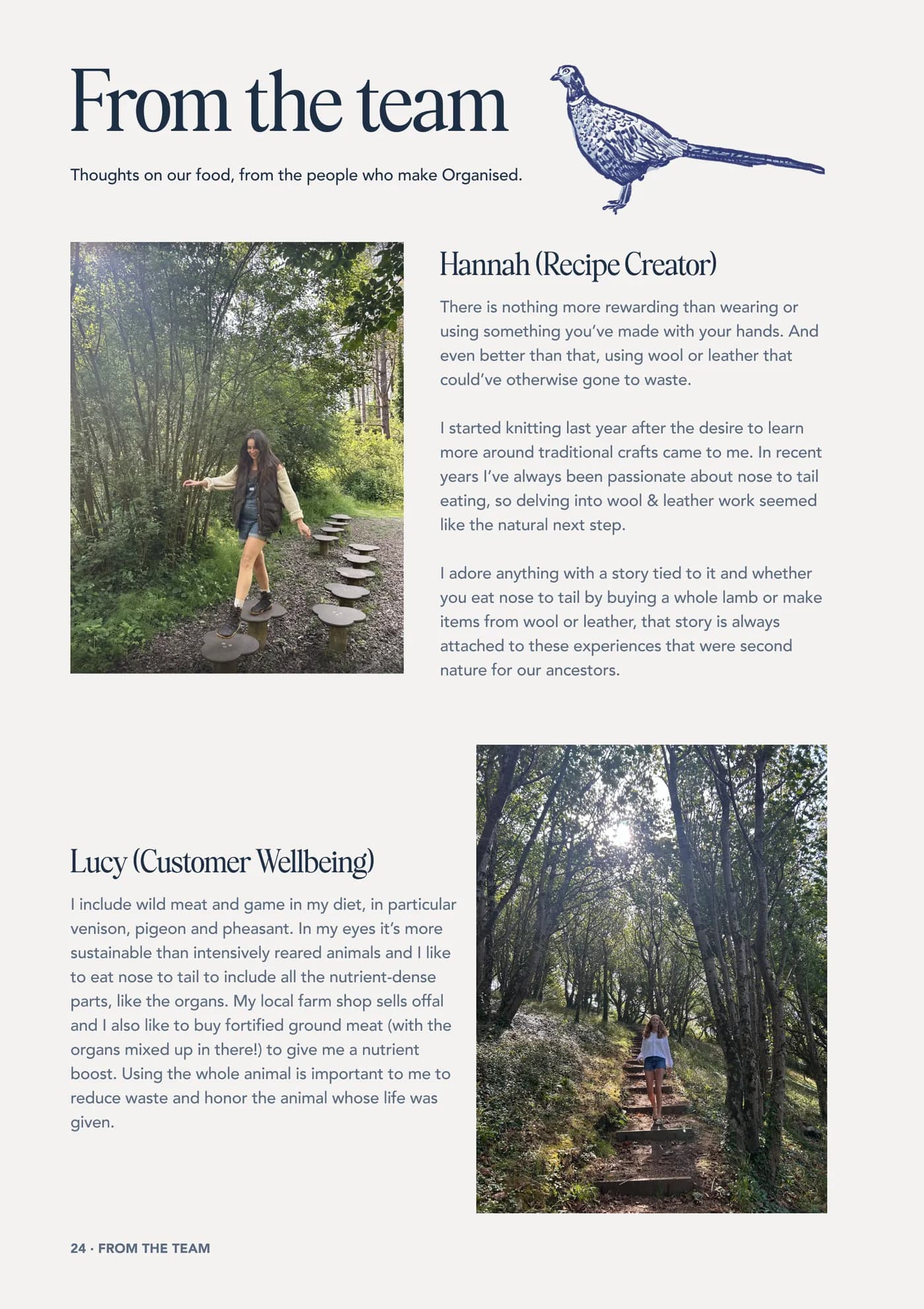 Nose to Tail zine, page 24, From the team