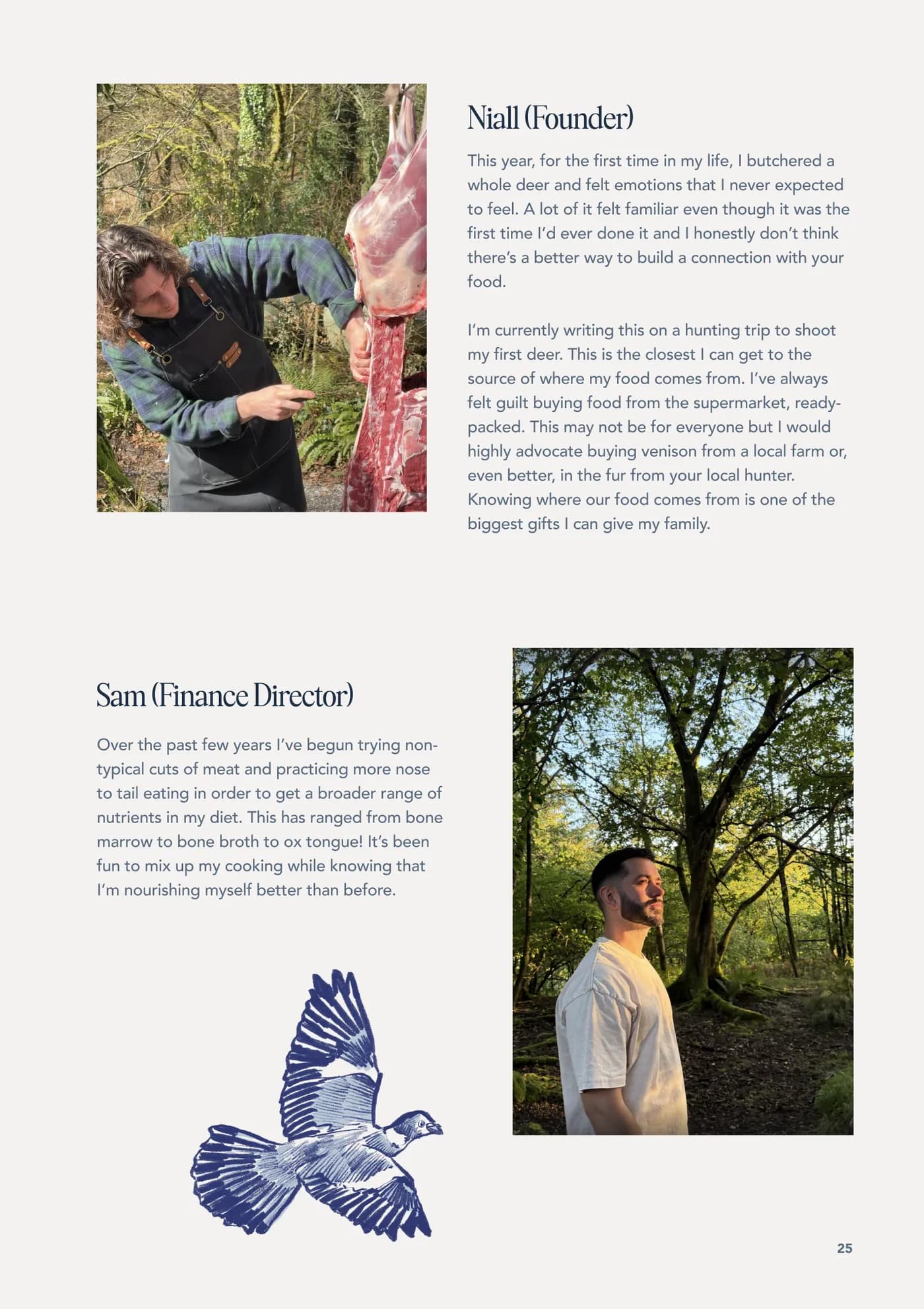 Nose to Tail zine, page 25, From the team