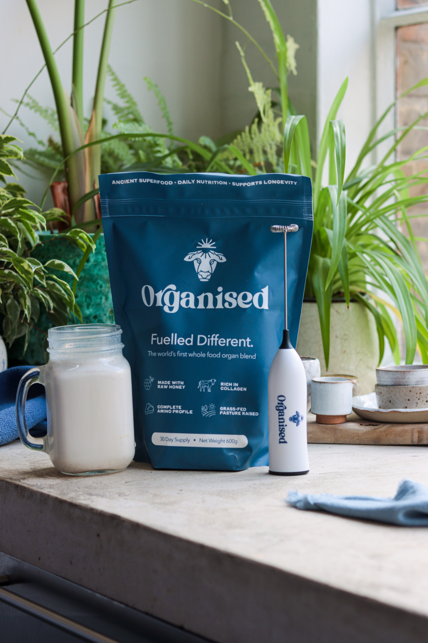 Organised product pouch with natural whole food ingredients