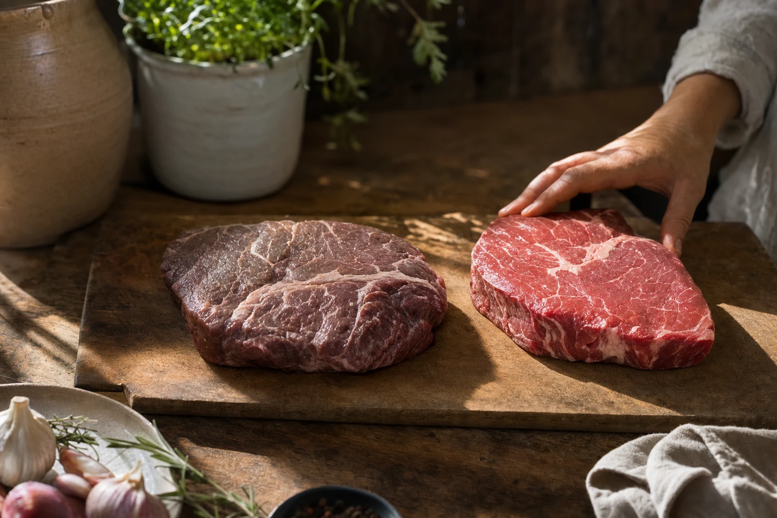 PH indicator or meat colour comparison