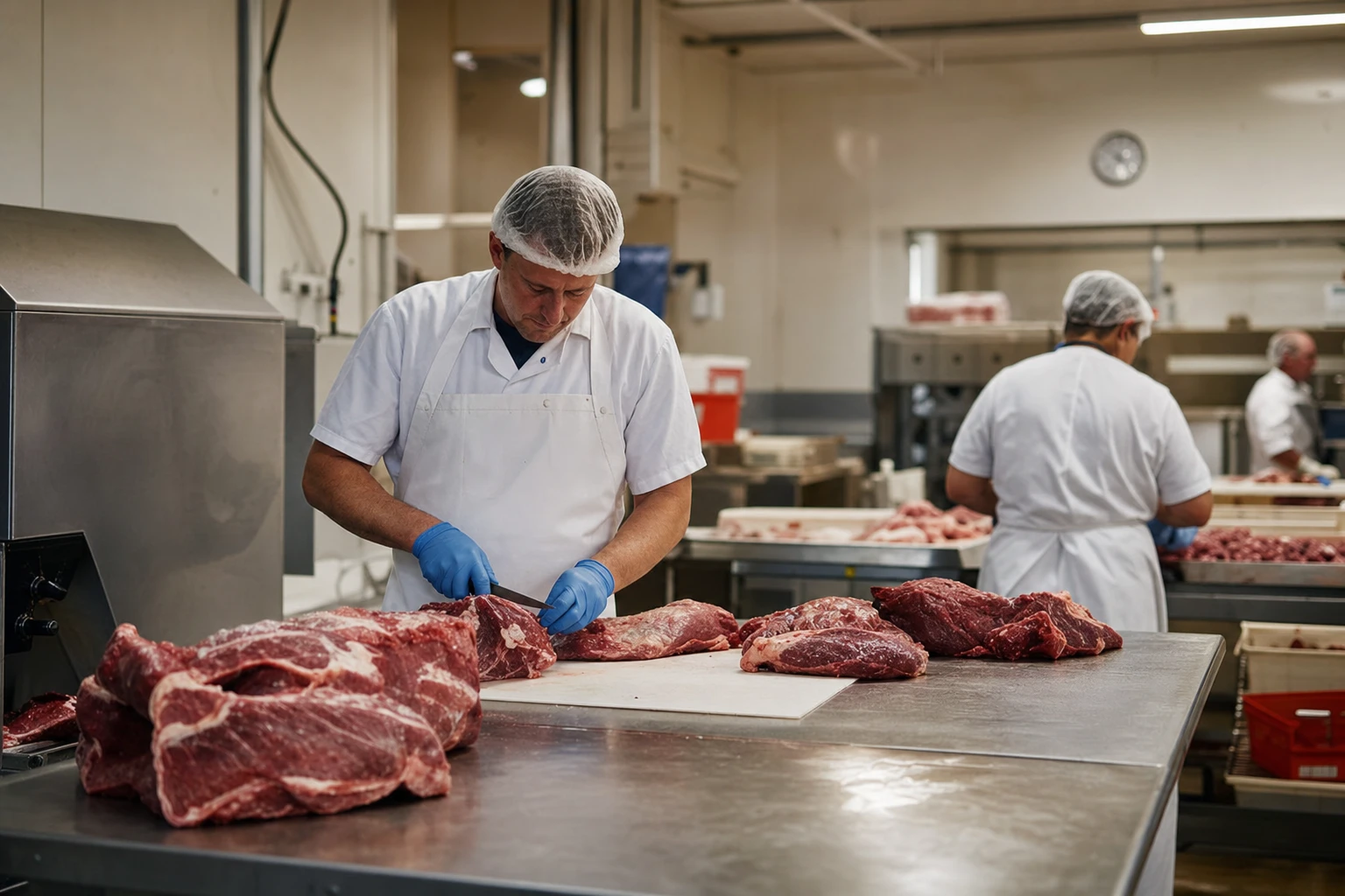 Modern beef processing and quality control facilities