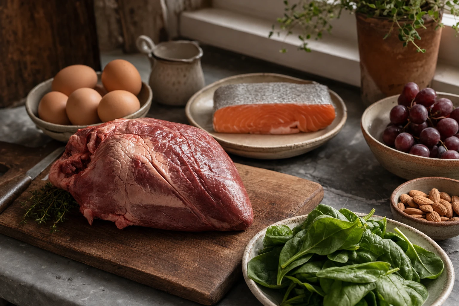 CoQ10 content comparison: beef heart vs other foods