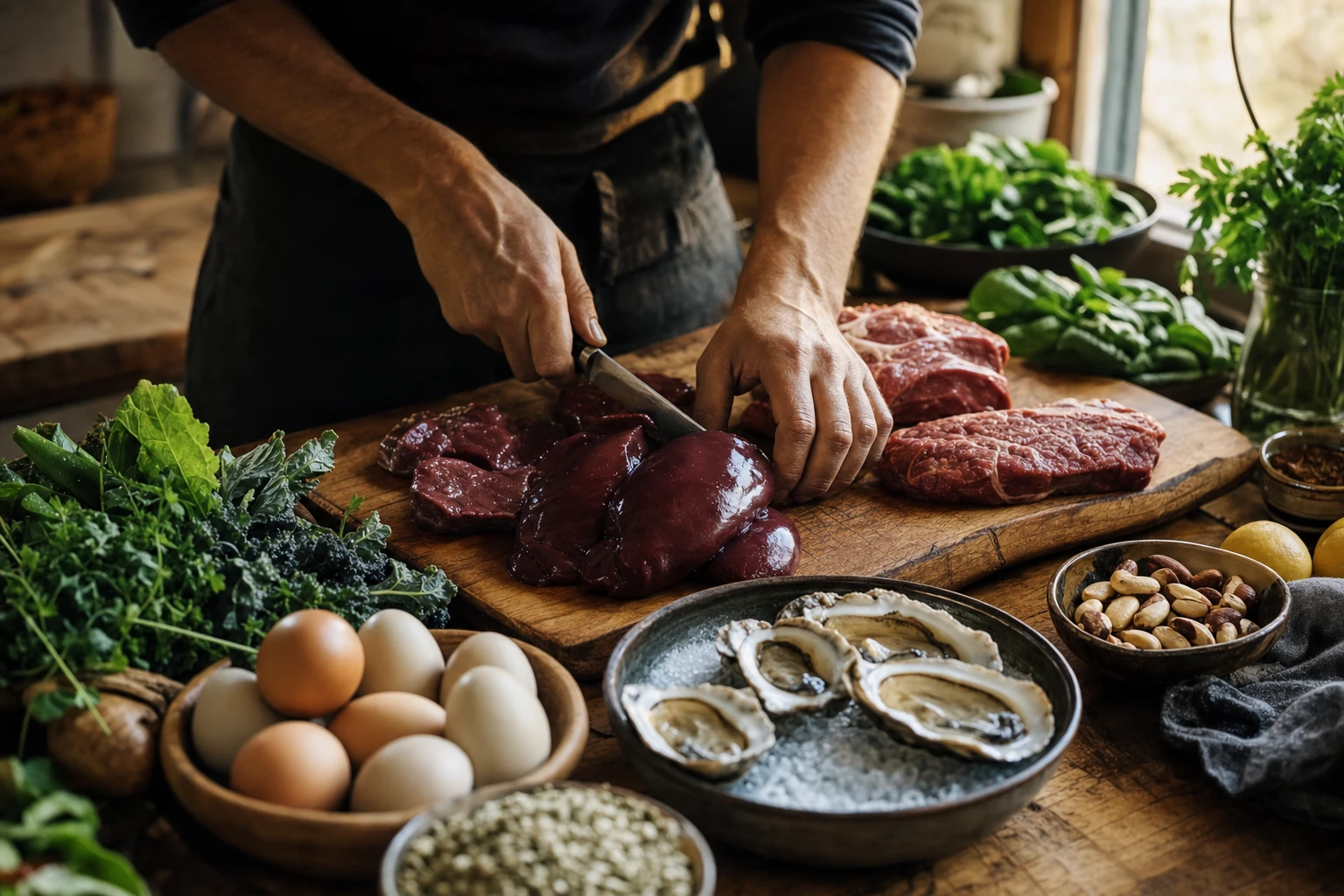 Variety of fertility-supporting foods for males