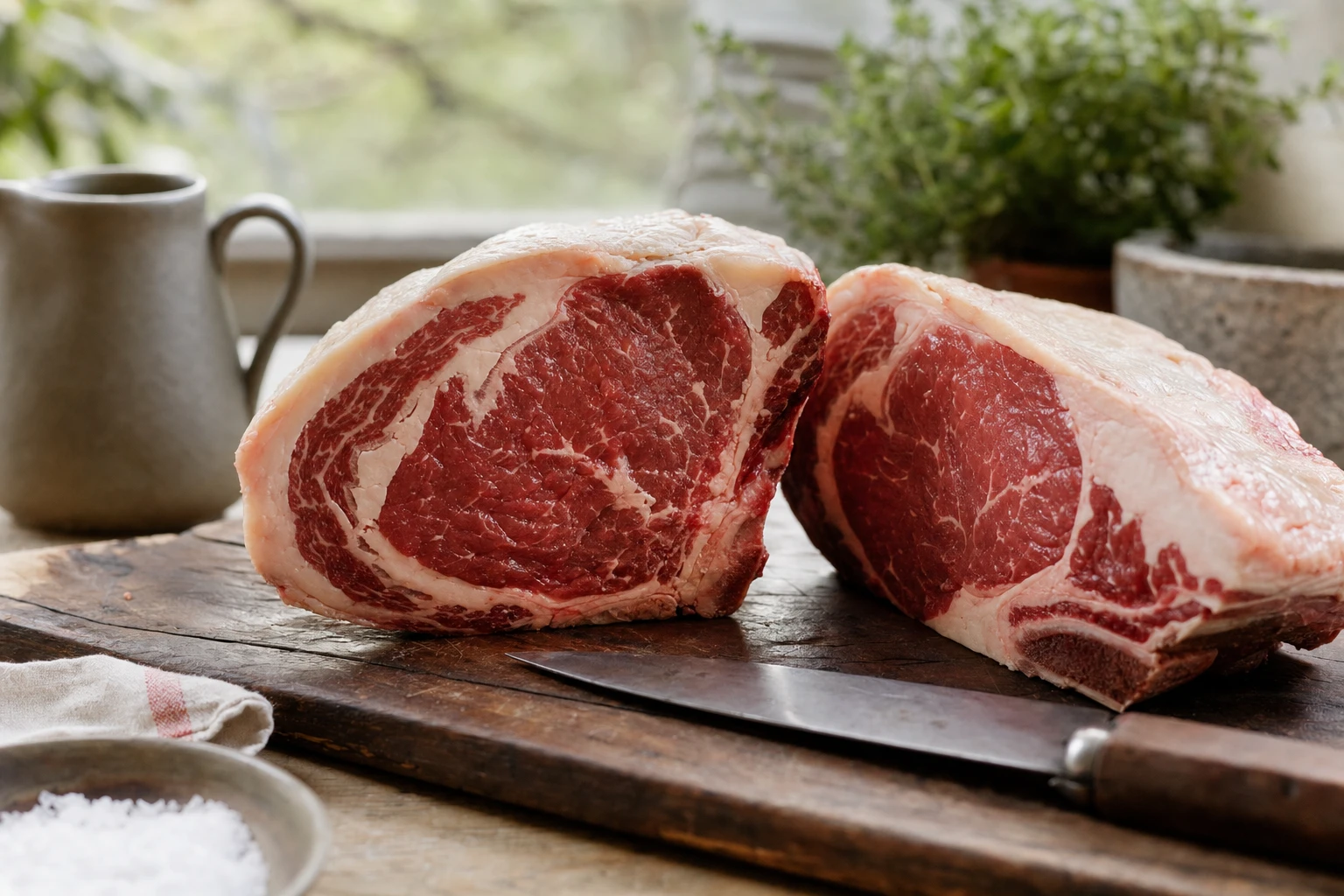 Cross-section of beef showing amino acid-rich muscle fibre