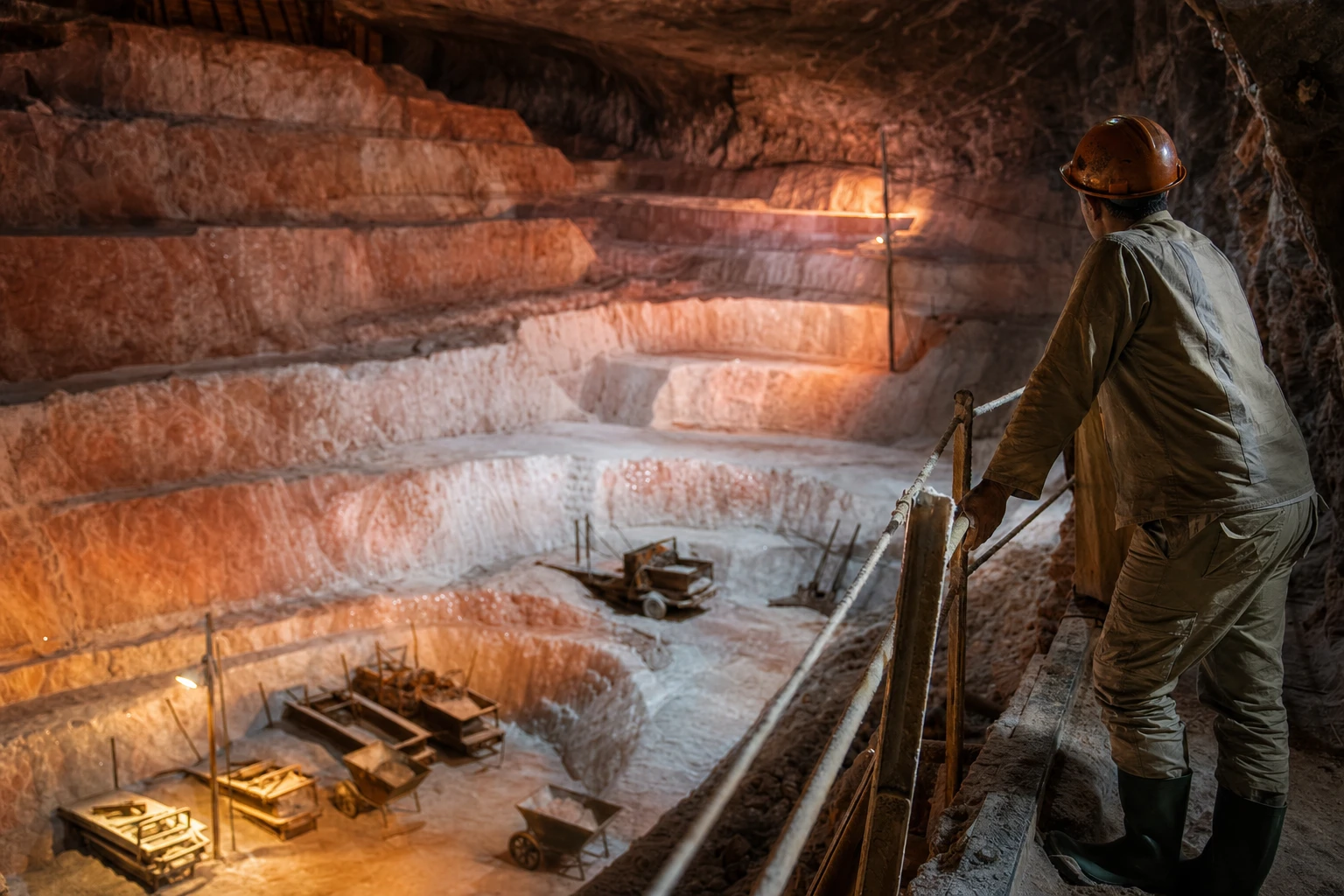 Himalayan salt mine cross-section diagram