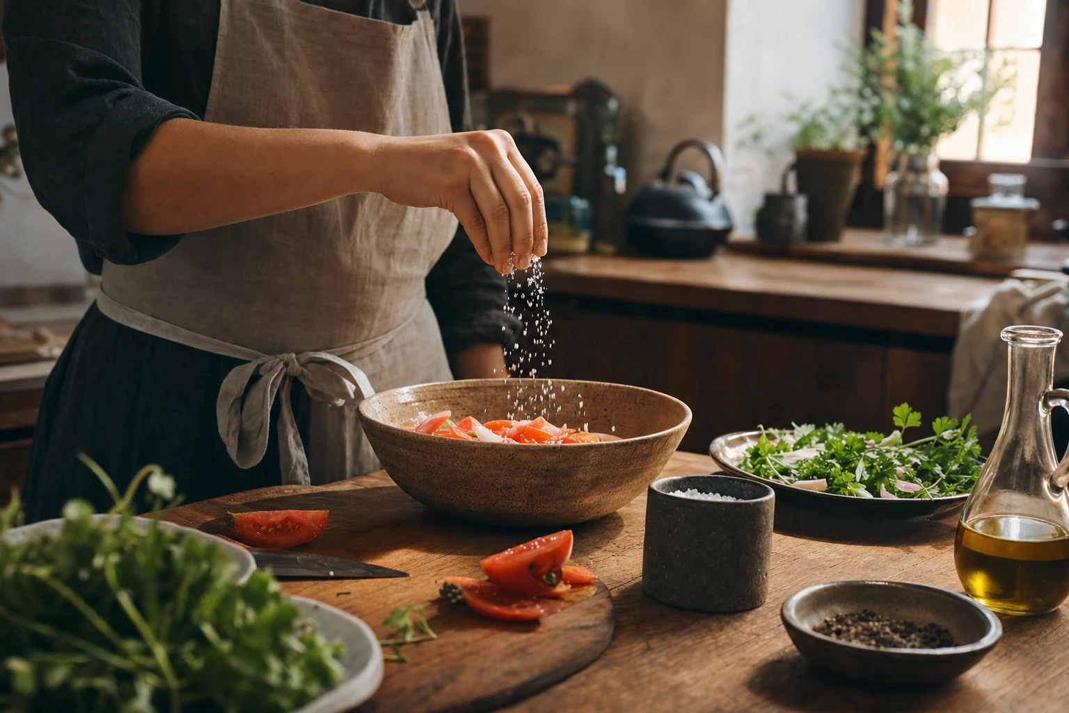 Salt in food preparation context