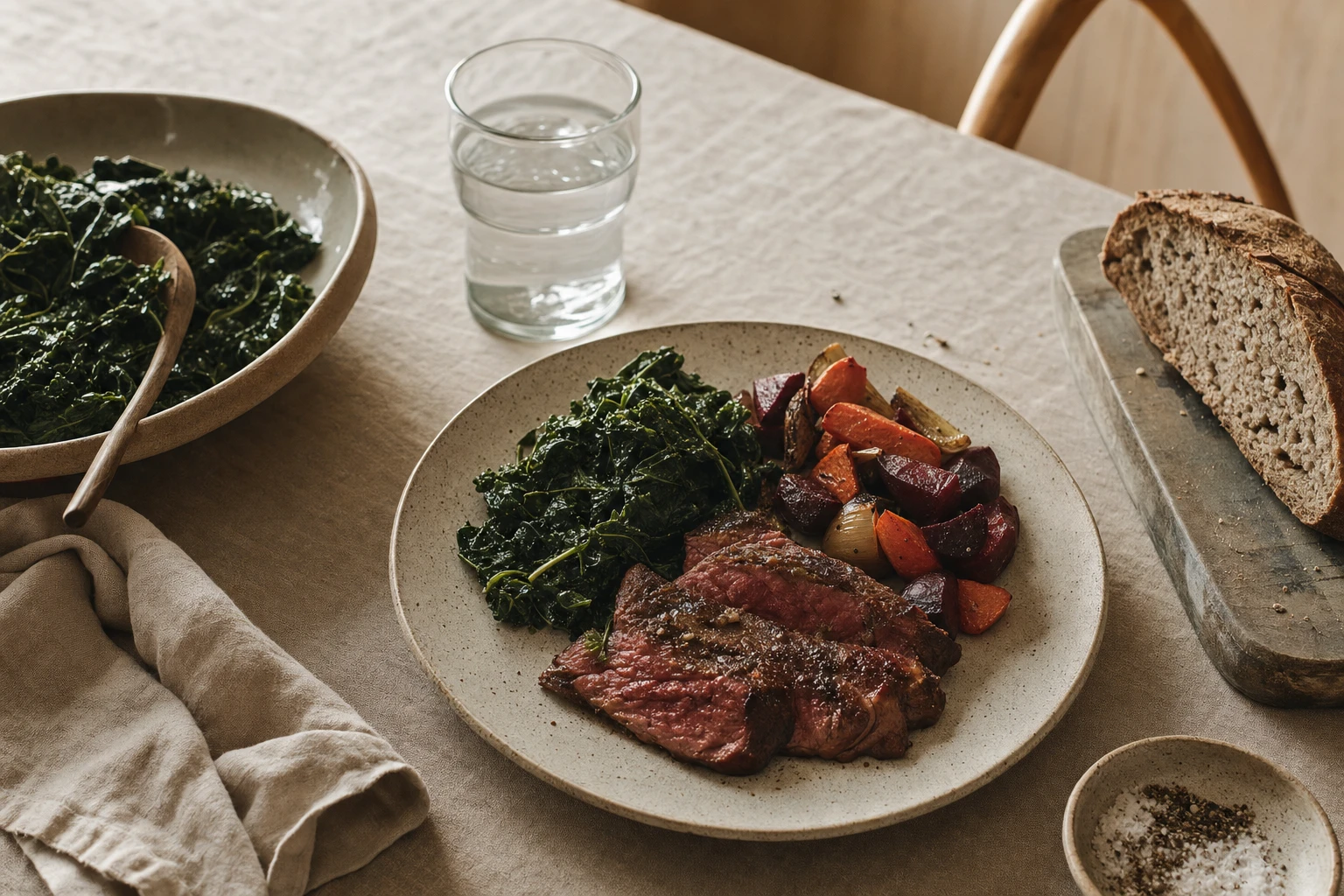 Red meat and iron-rich foods on a plate