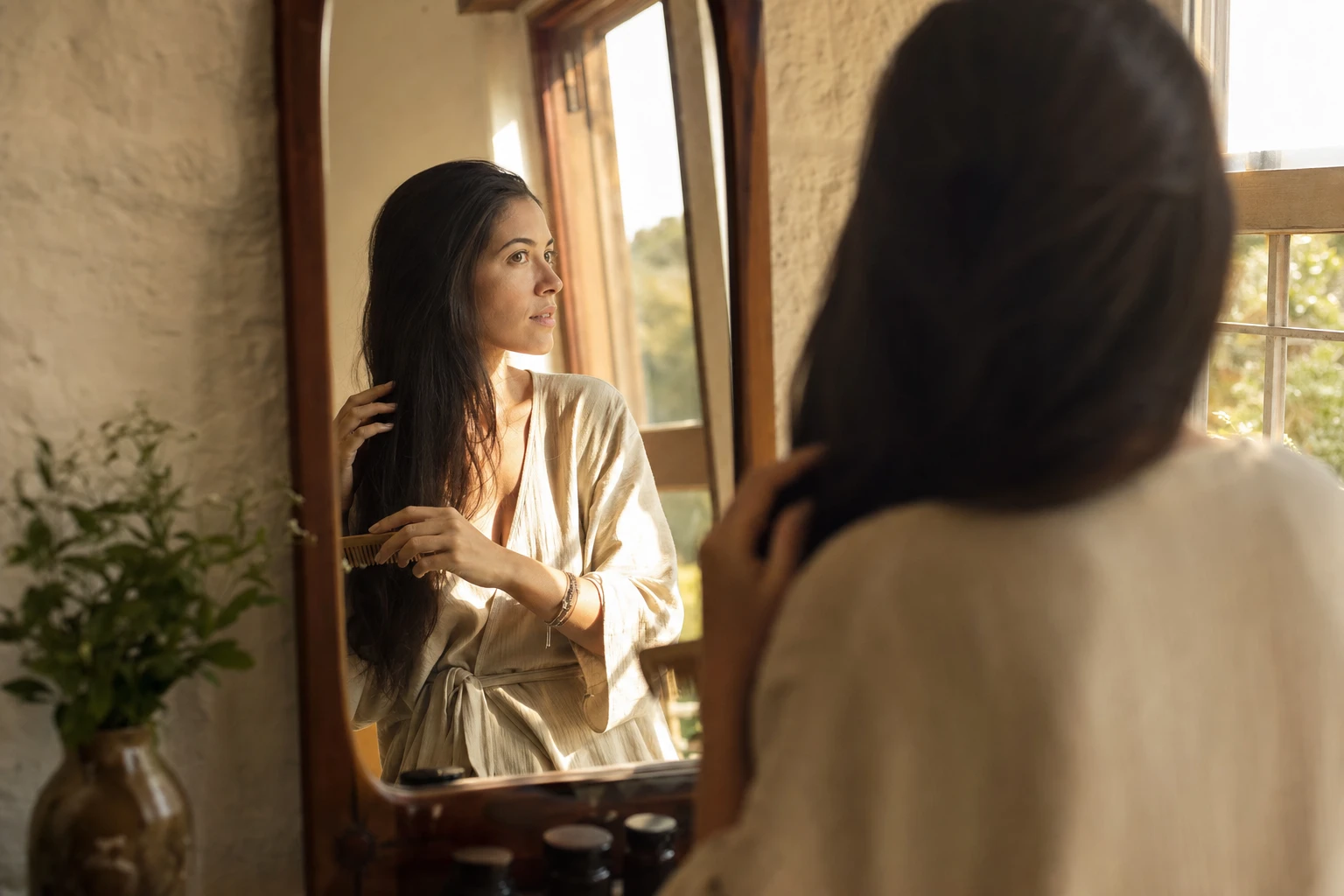 Hair thickness measurement before and after collagen