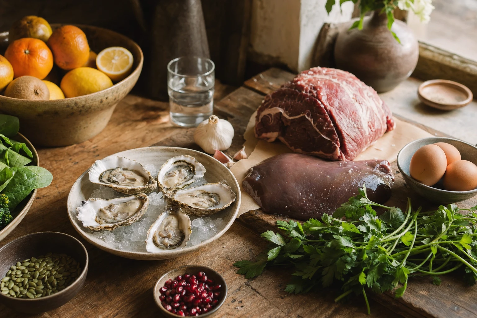 Foods rich in vitamin C, zinc, and lysine