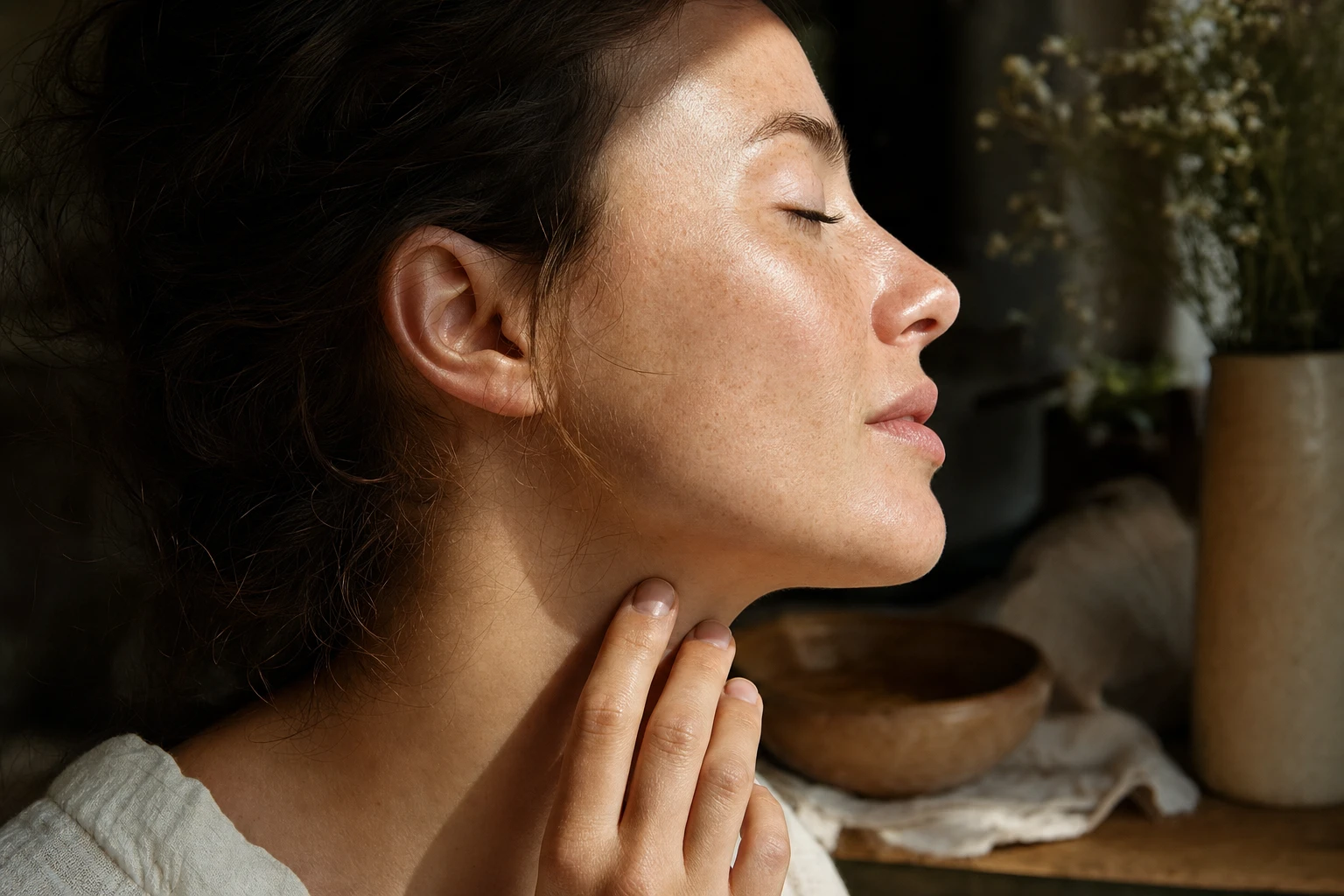 Skin texture, healthy and radiant