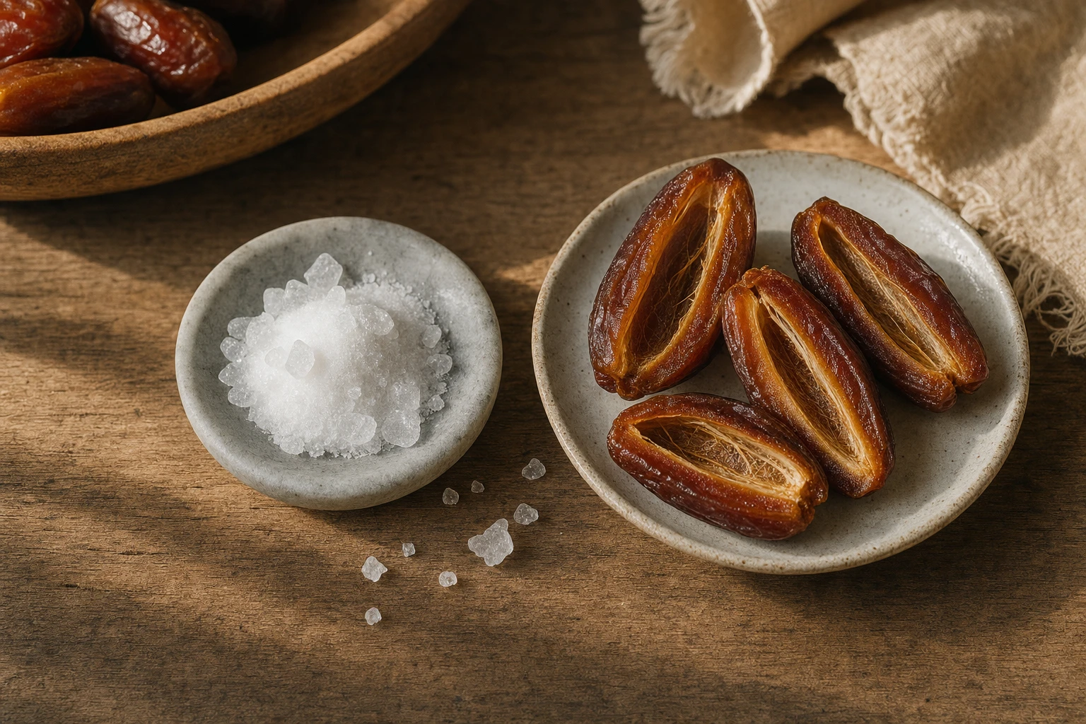 Sugar crystal versus date cross-section