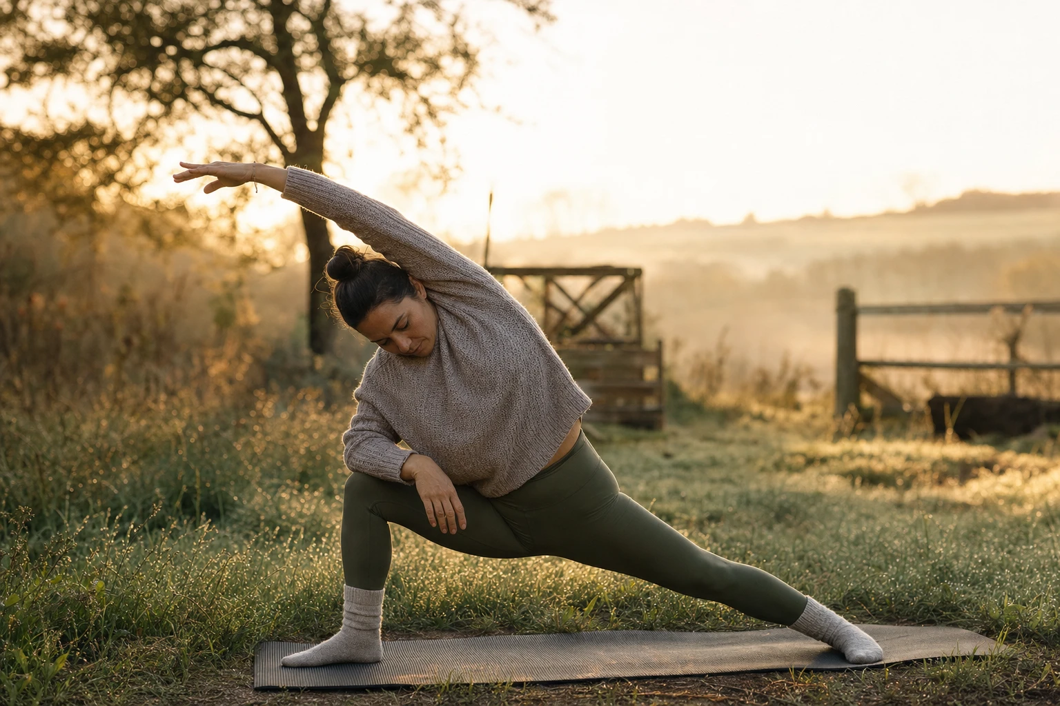 Person doing gentle exercise or movement with confidence