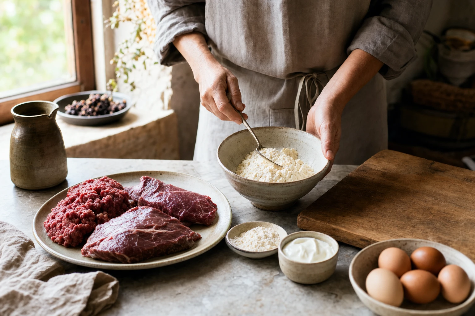 Grass-fed whey powder next to grass-fed beef protein comparison
