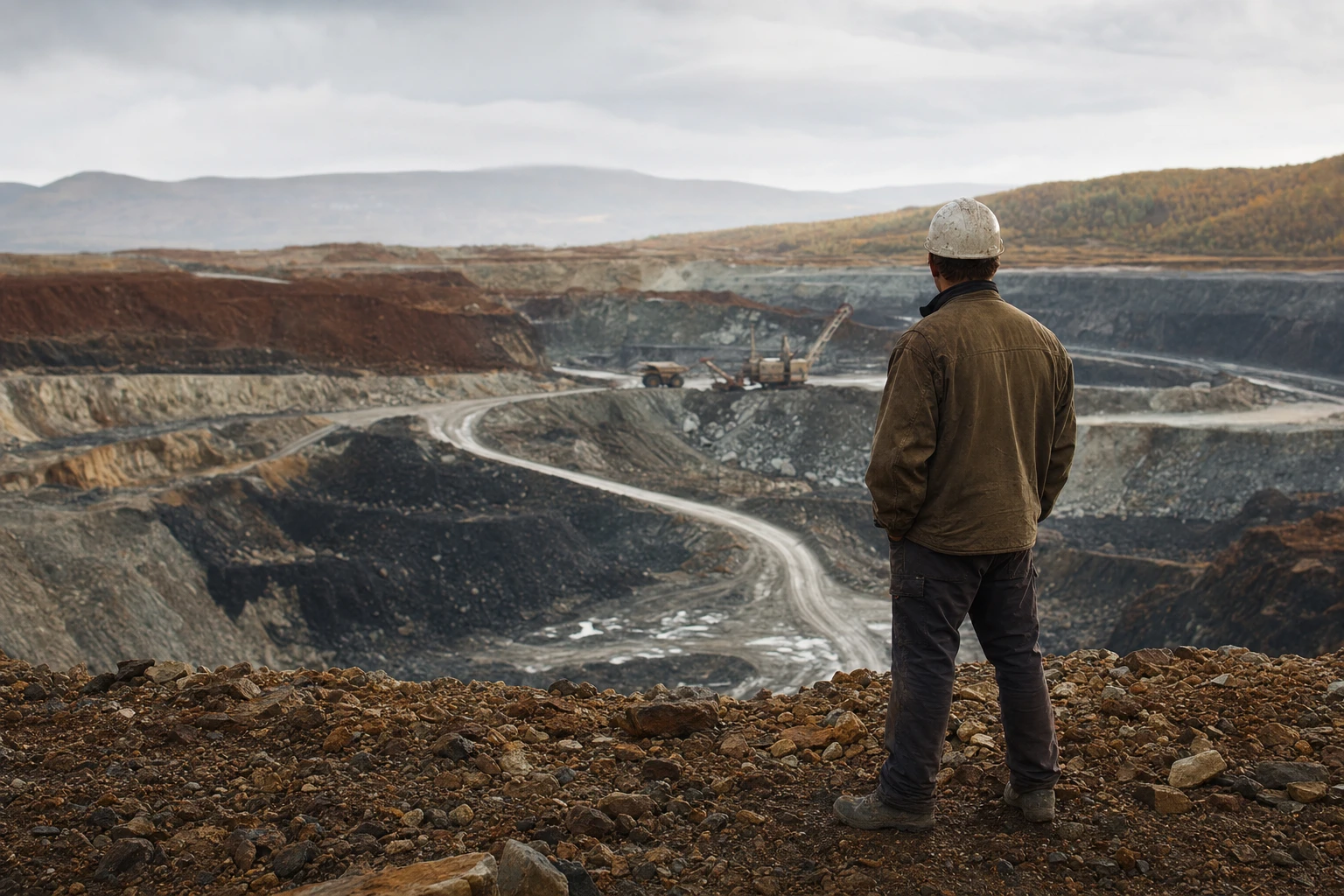 Industrial area or mining landscape (illustrative)