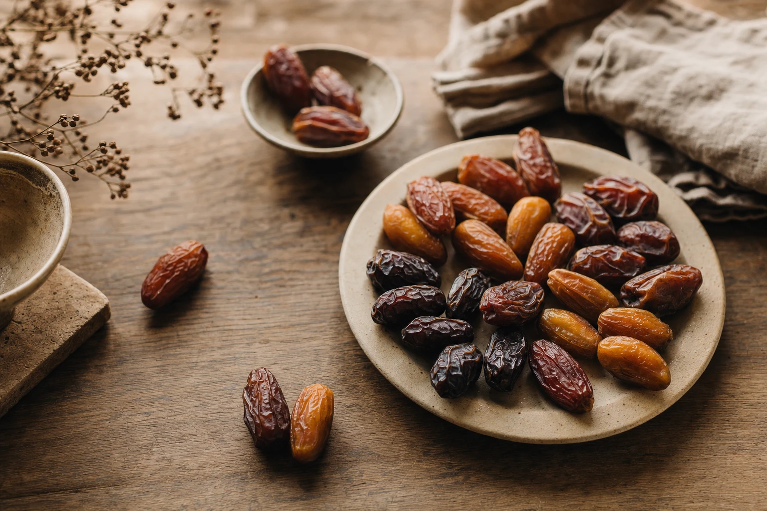 Selection of dates showing colour and texture variation