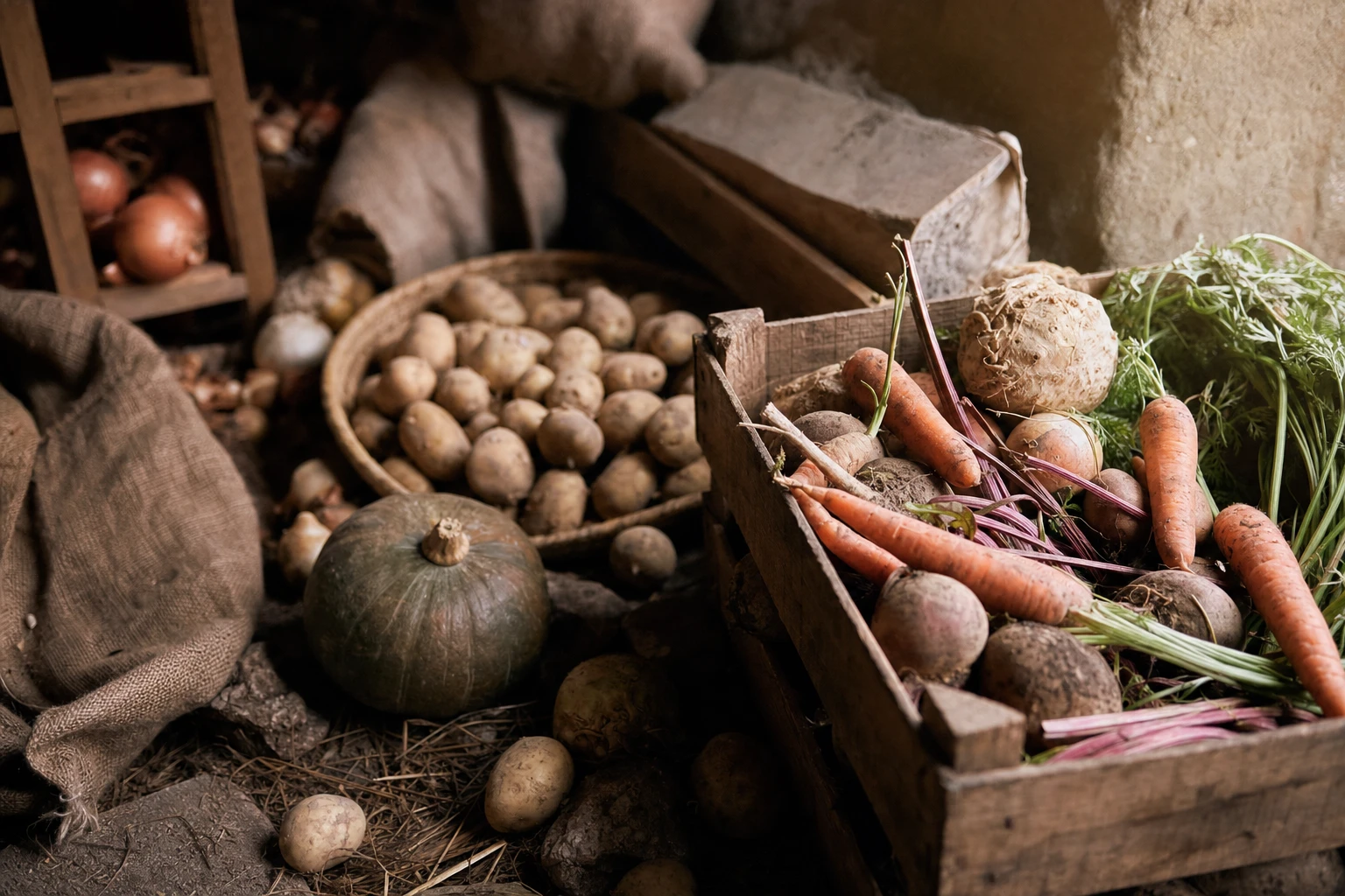 Root vegetables and underground storage