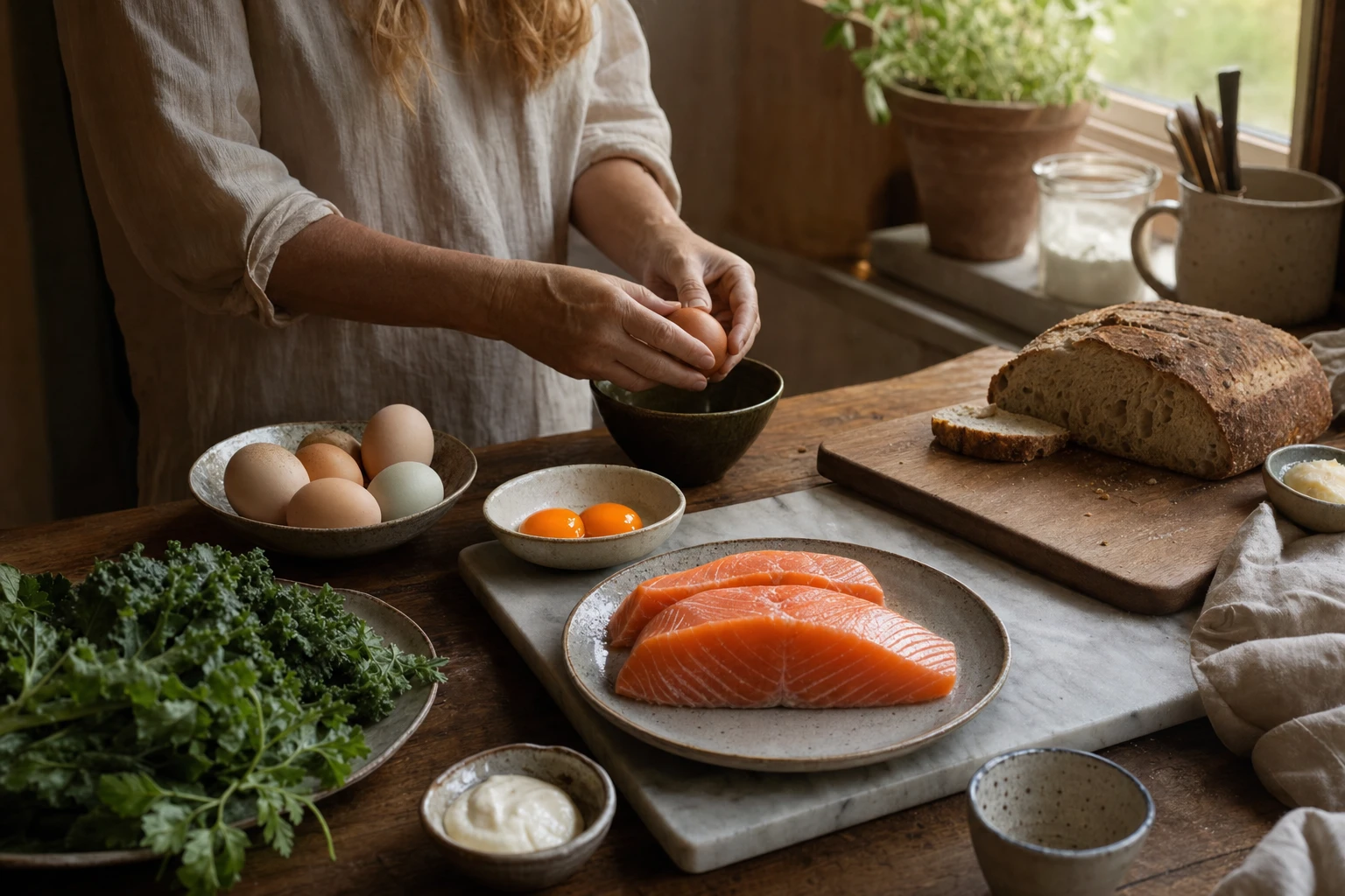 Salmon, egg yolks, and supplementation