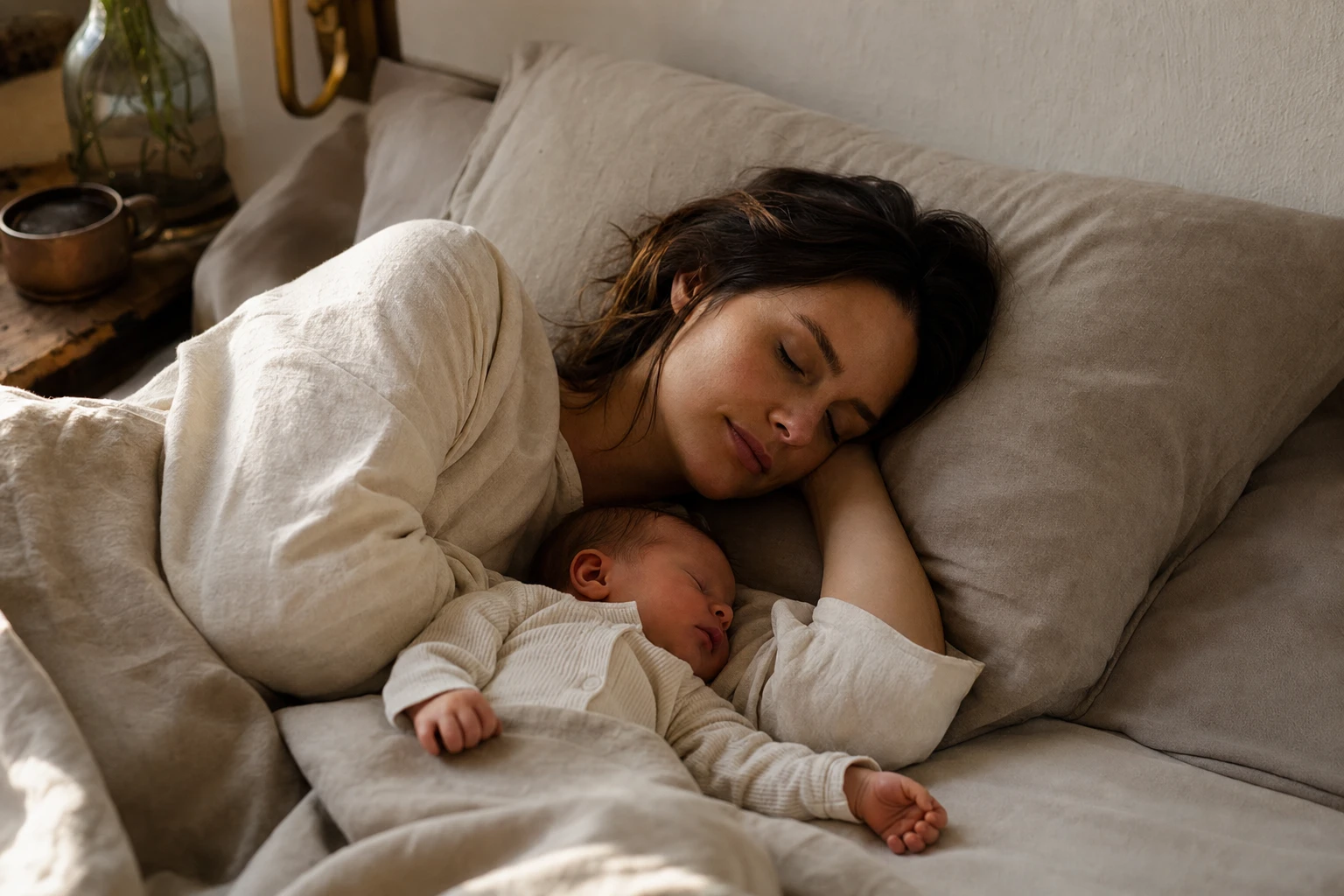 Mother sleeping peacefully