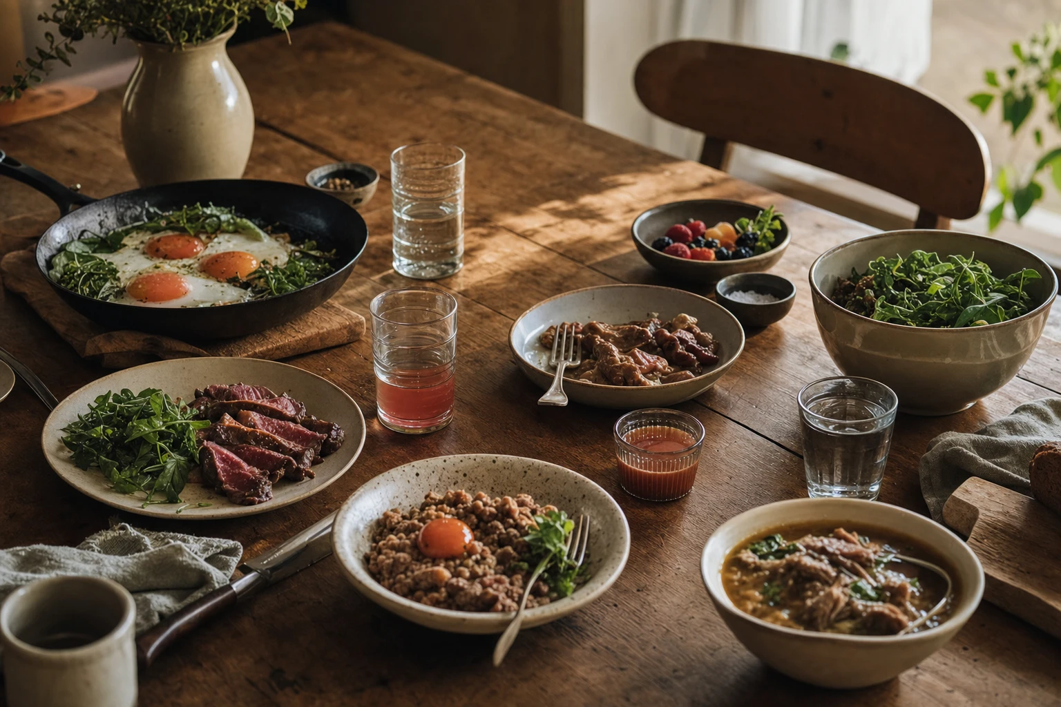 Clock showing multiple meal times throughout the day
