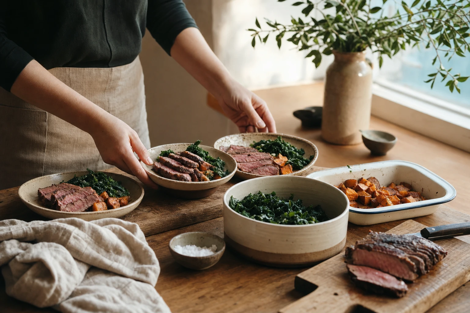 Prepared meals showing consistent protein portions