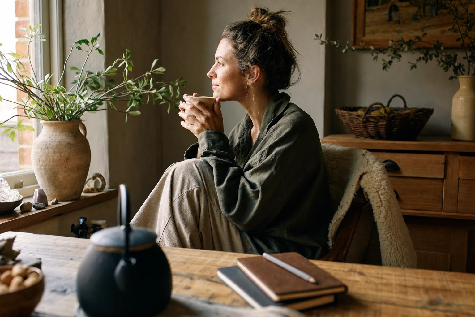 Woman managing stress with healthy coping mechanisms