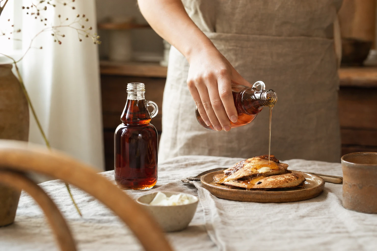 Labels comparison: pure vs blended maple syrup