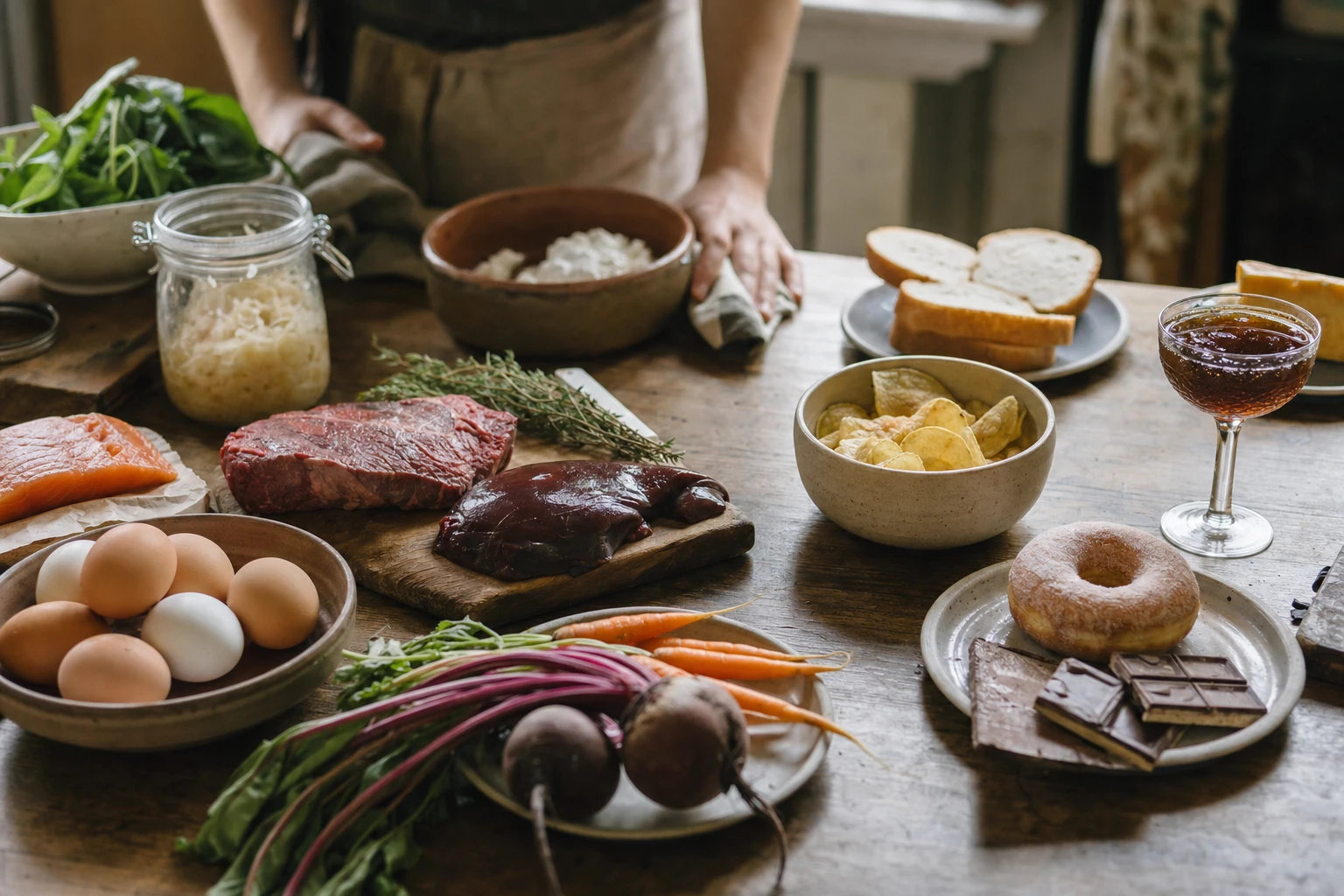Whole foods vs processed foods showing nutritional difference