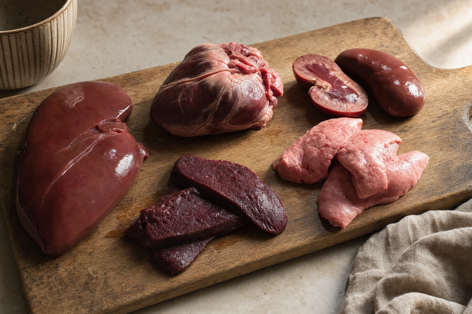 Liver, heart, kidney, spleen, and lung samples