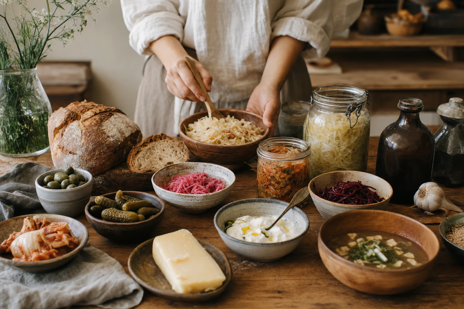 Diverse foods and healthy gut bacteria
