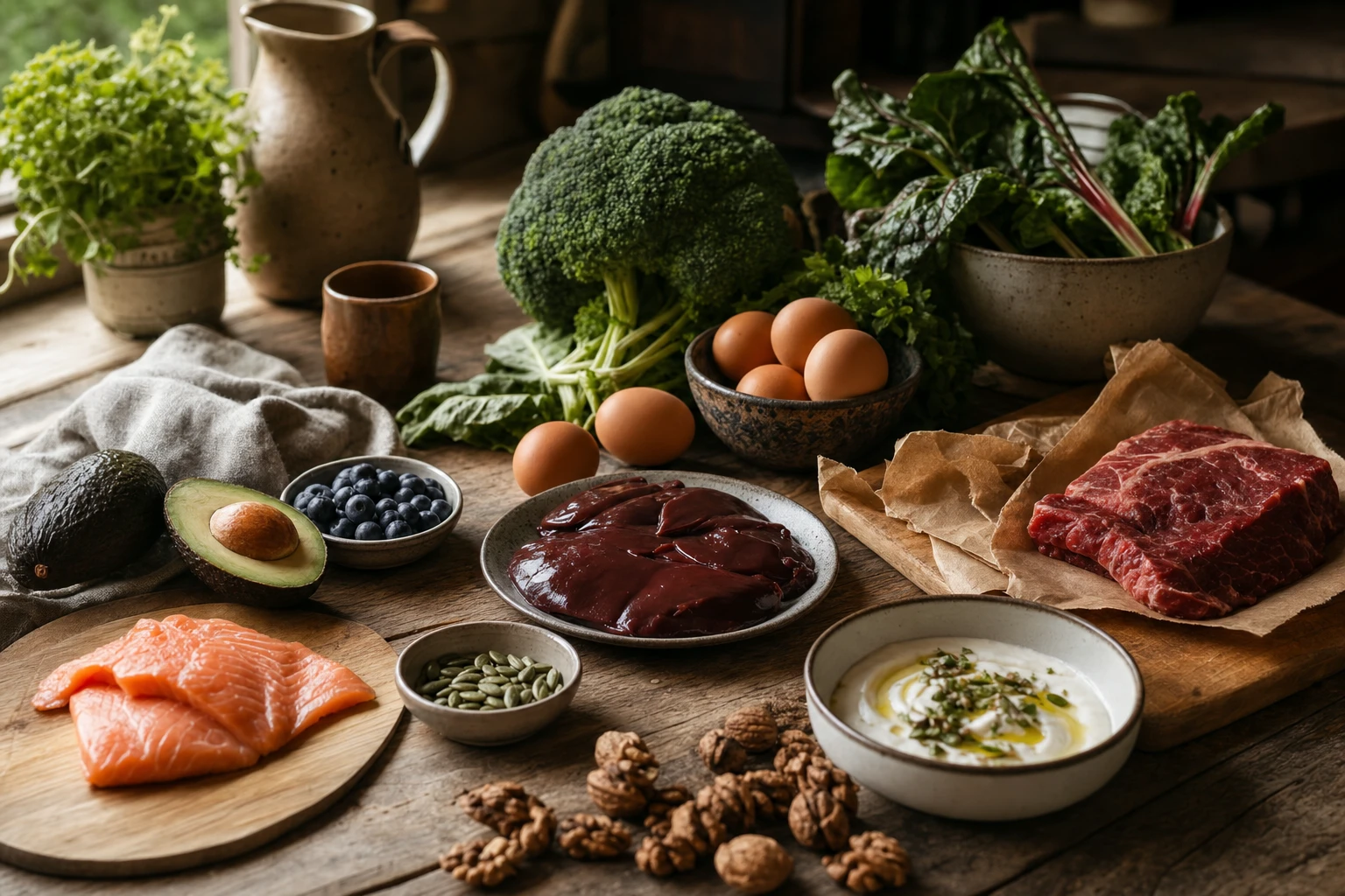 Selection of nutrient-dense foods supporting brain health