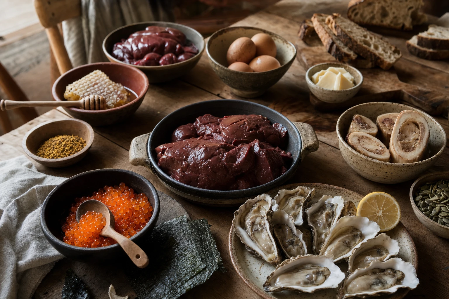 Collage of traditional fertility foods from different cultures