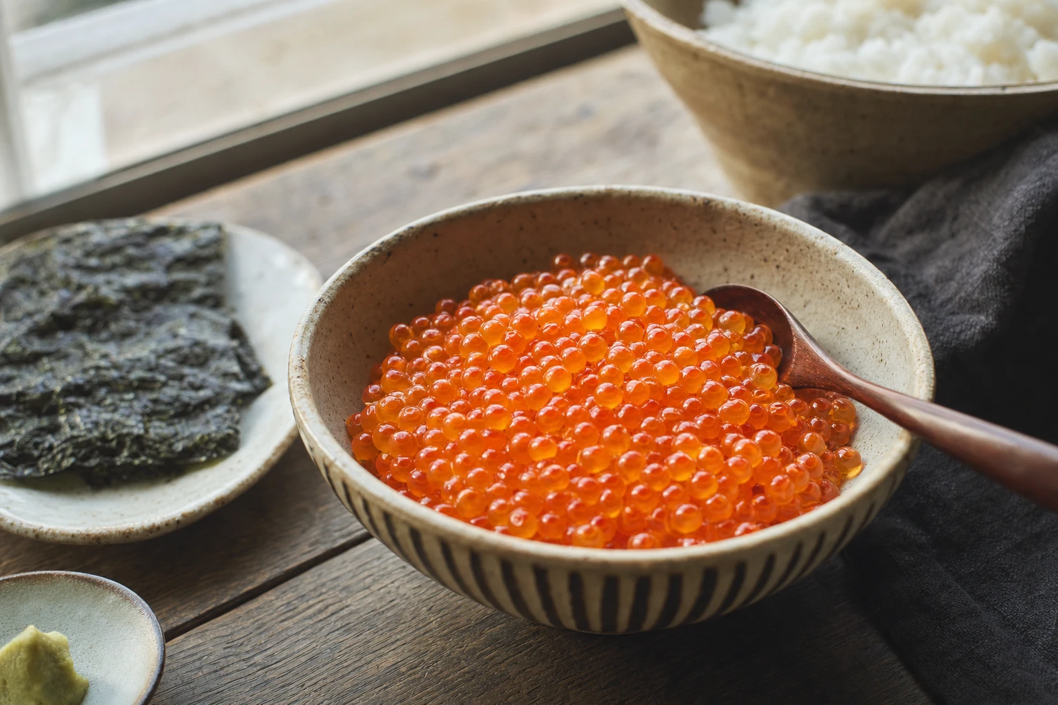 Bowl of ikura (salmon roe)