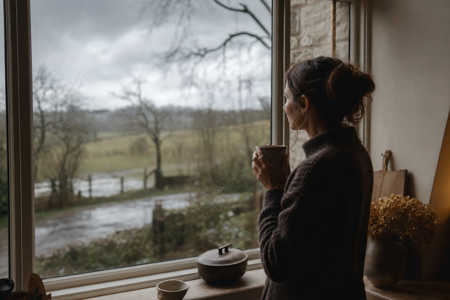 A grey UK winter day with minimal sun