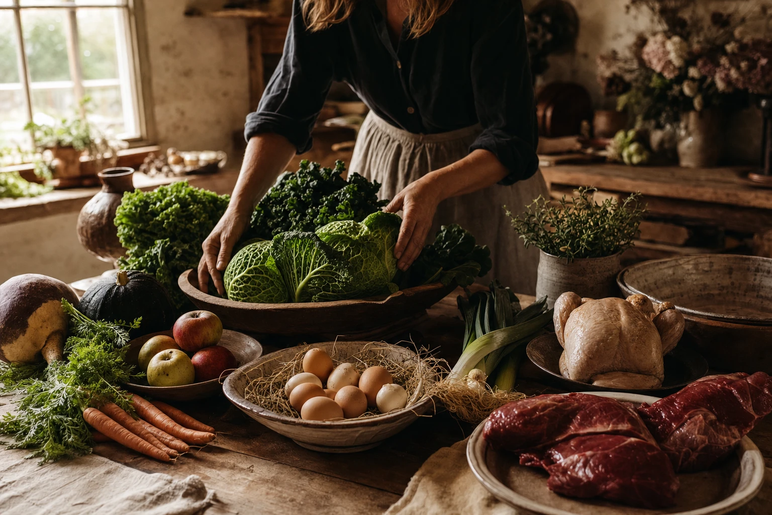 Seasonal traditional foods displayed by season throughout the year