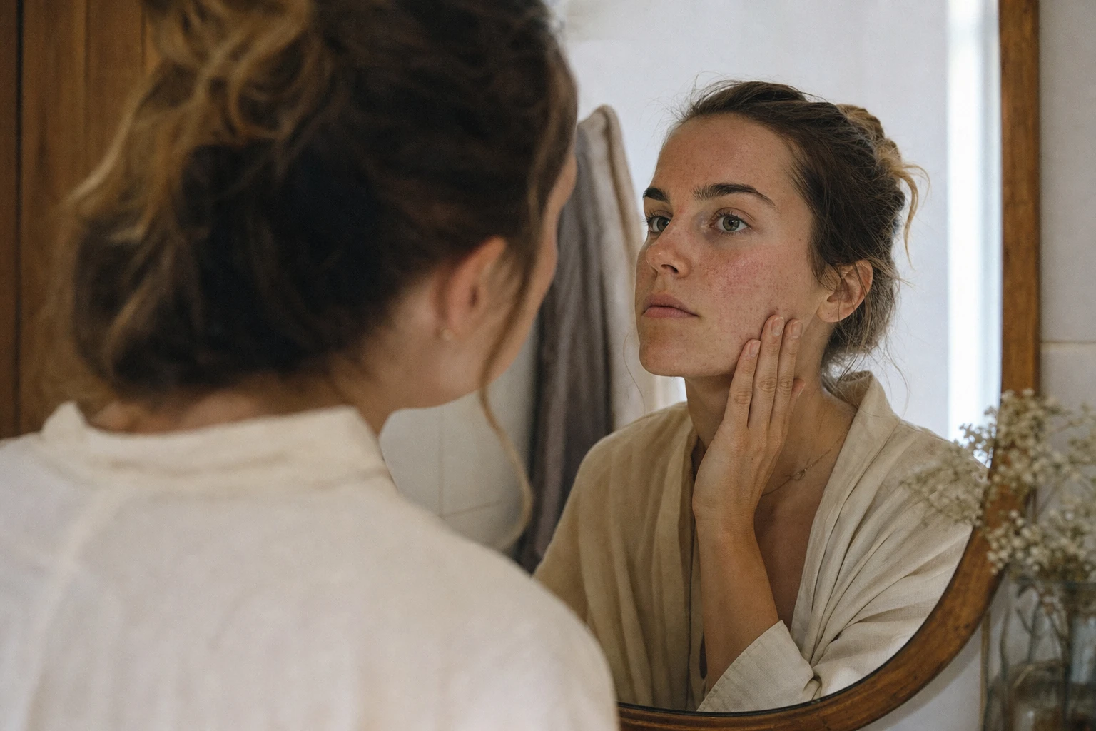Healthy skin vs inflamed skin
